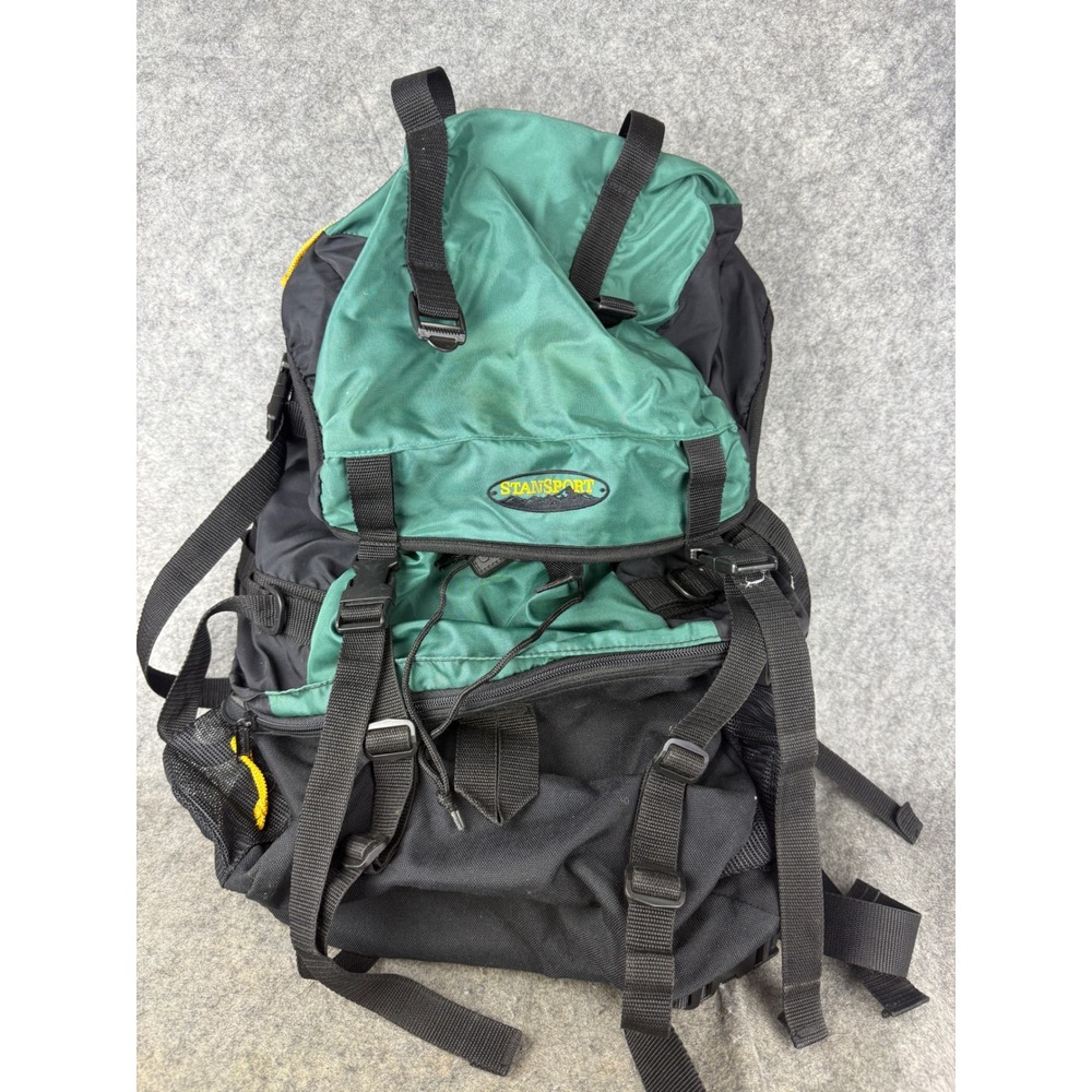 Stansport Pinnacle Internal Pack 1015 Hiking Backpack Green Black Vintage